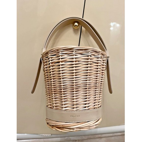 SOLD RARE NWOT POLENE L'OSIER WICKER BASKET BUCKET BAG SAND PURSE - Picture 3 of 12